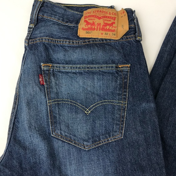 Levi’s Men’s 501 Jeans Straight Leg 32 x 34 DD - Picture 2 of 8